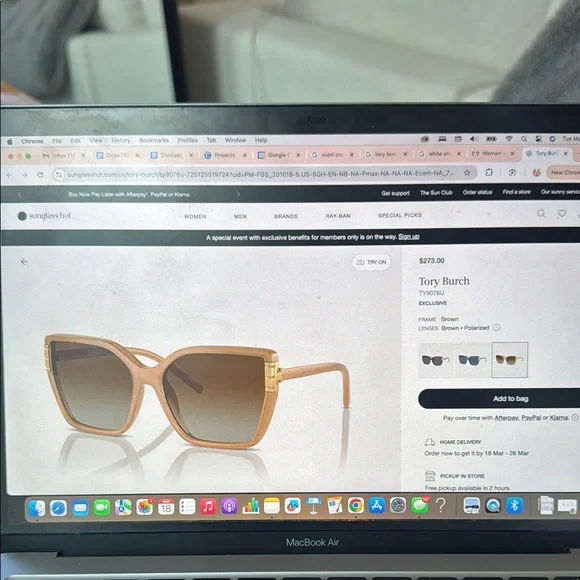 Tory Burch Orange Sunglasses with Case